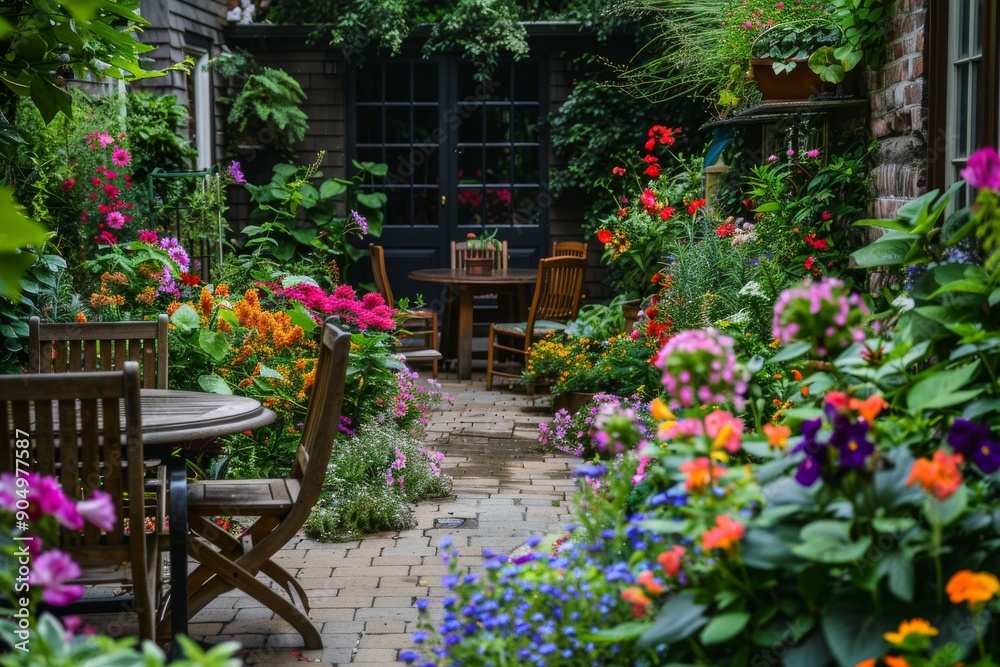 A Pathway Through a Vibrant Garden A Pathway Through a Vibrant Garden