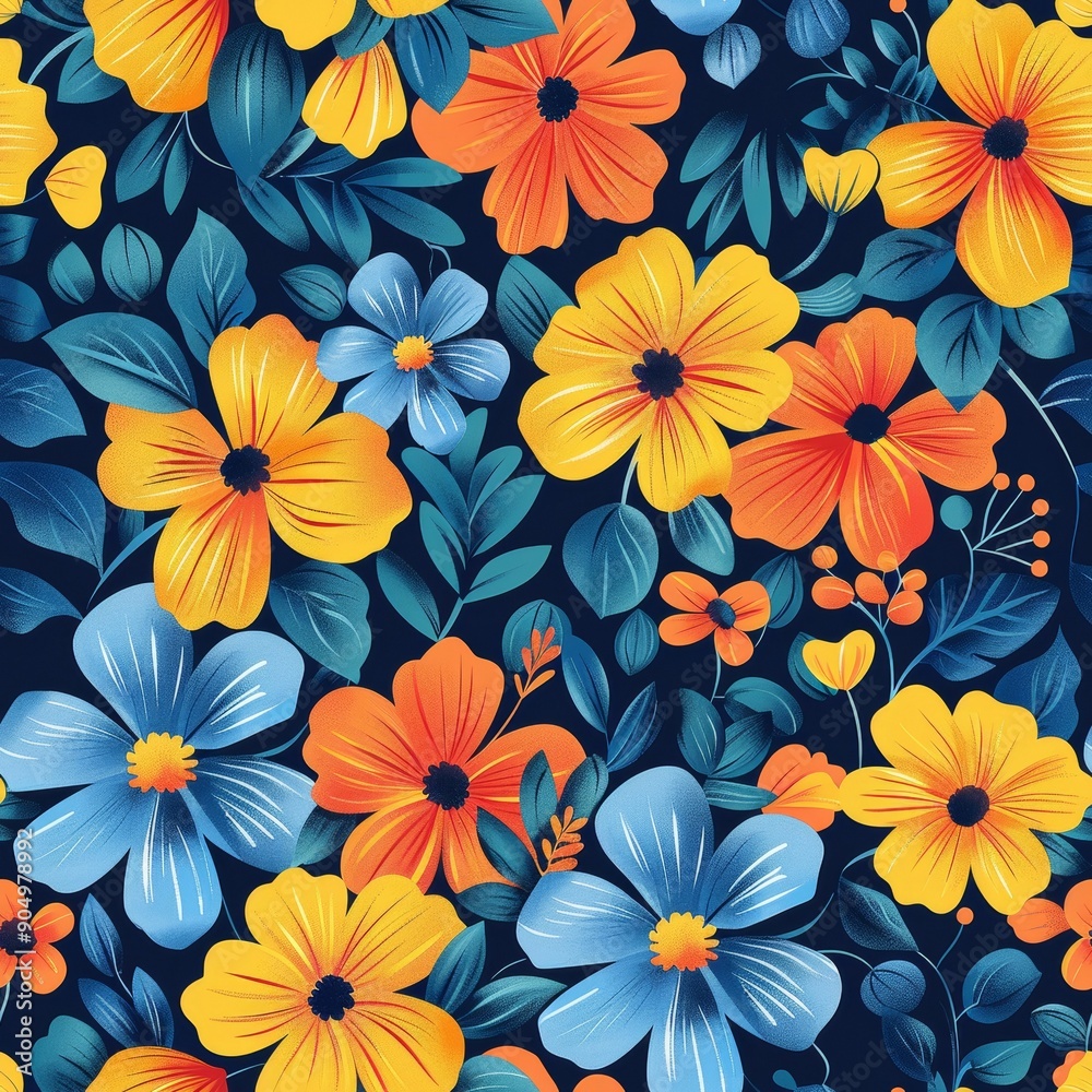 Seamless pattern with flowers. Floral background. Seamless pattern with flowers. Floral background.