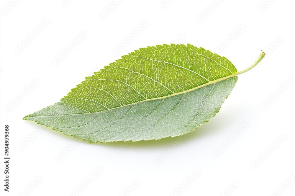 Obraz premium Apple Leaf, isolated on white background, full depth of field, ai