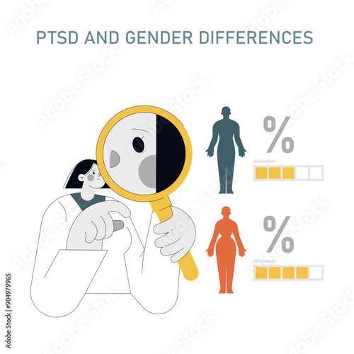 PTSD Prevention in First Responders. Flat Vector Illustration