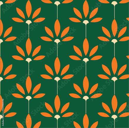 Flower Abstract Textile Pattern Seamless Illustration