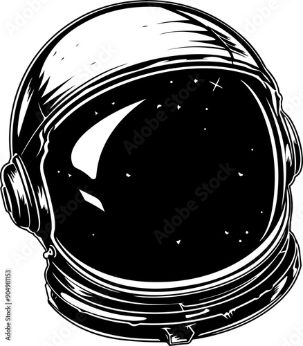 Astronaut helmet silhouette clipart design illustration