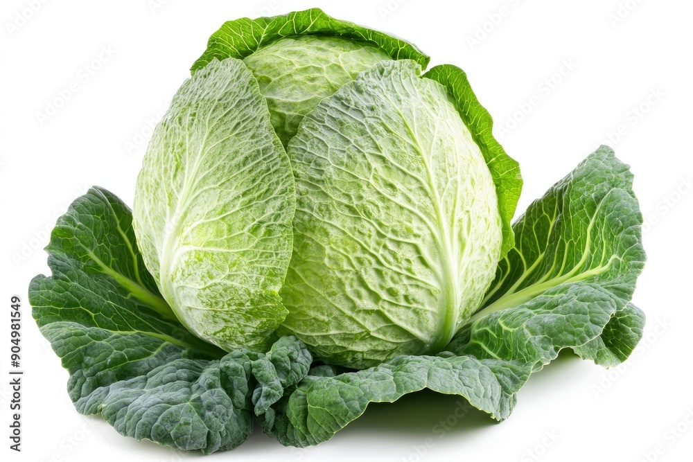 cabbage isolated on white background, full depth of field, ai cabbage isolated on white background, full depth of field, ai