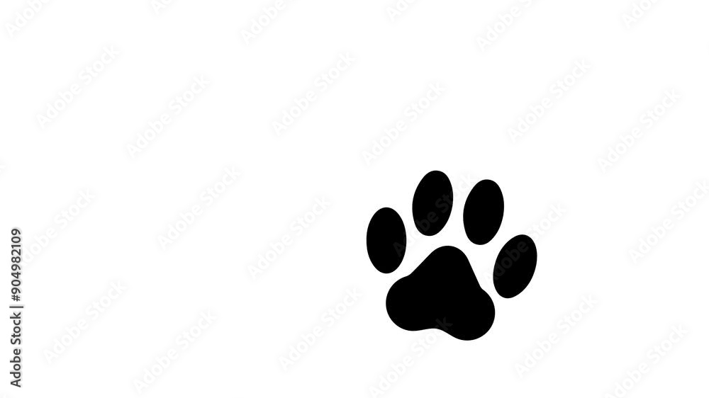 交互に現れる猫や犬の肉球のループアニメーション Loop animation of alternating cat and dog paw pads 交互に現れる猫や犬の肉球のループアニメーション Loop animation of alternating cat and dog paw pads