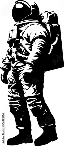 Astronaut silhouette clipart design illustration