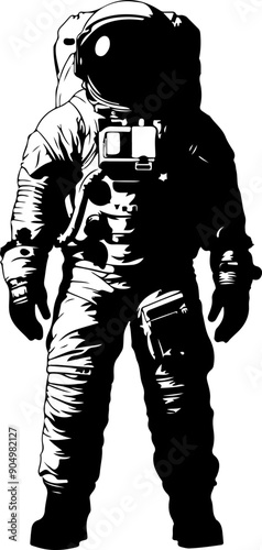 Astronaut silhouette clipart design illustration