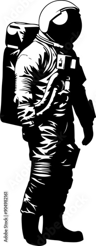 Astronaut silhouette clipart design illustration