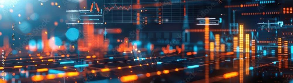 Obraz premium Business analyst surrounded by floating analytics tools, symbolizing comprehensive skillset, photorealistic, business analyst