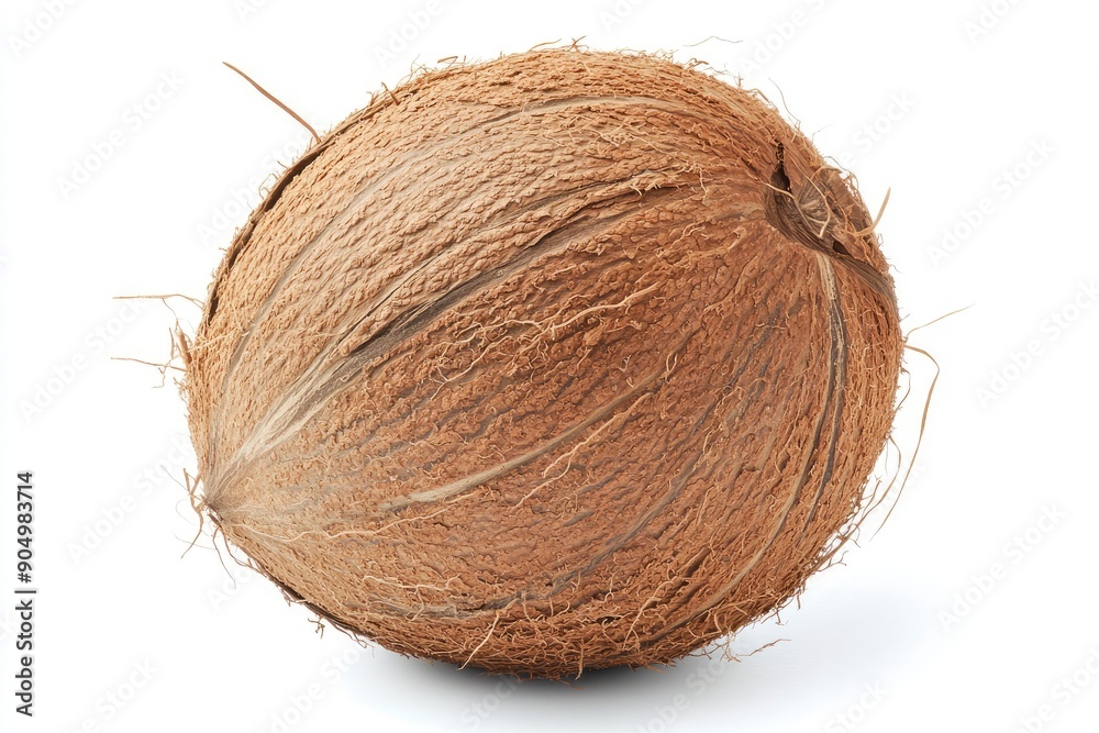 coconut, isolated on white background, full depth of field, ai