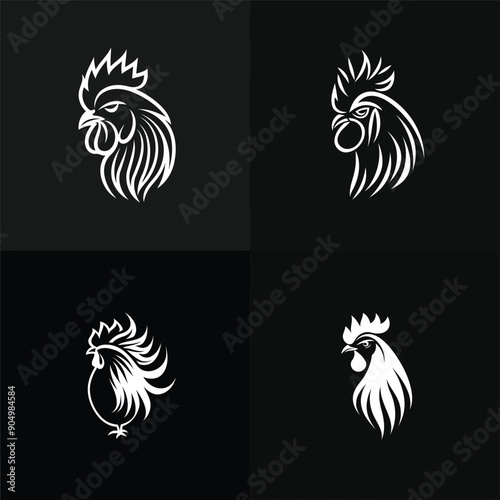 Rooster logo design vector illustration