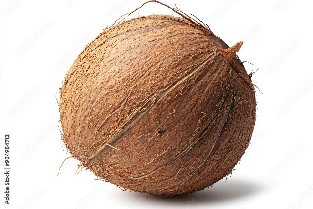 coconut, isolated on white background, full depth of field, ai