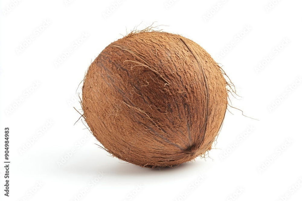 coconut, isolated on white background, full depth of field, ai