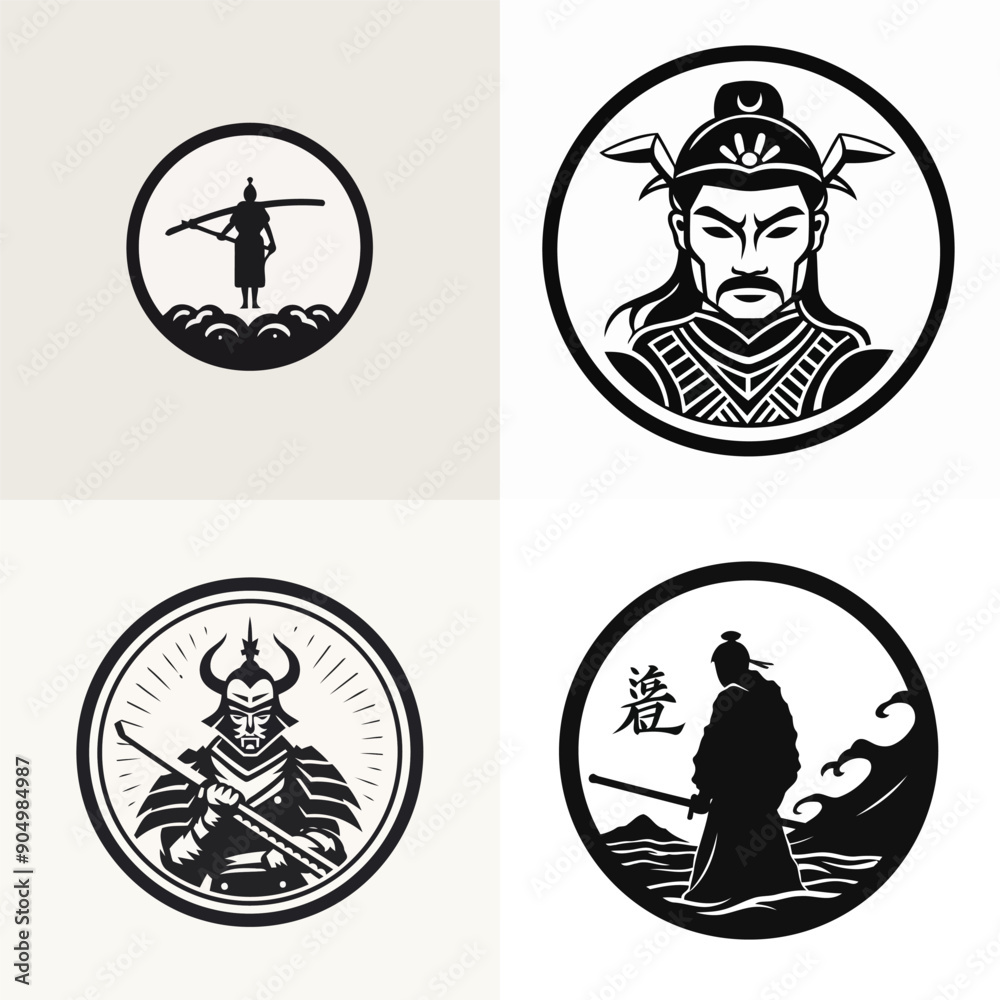 Samurai logo design vector illustration Samurai logo design vector illustration