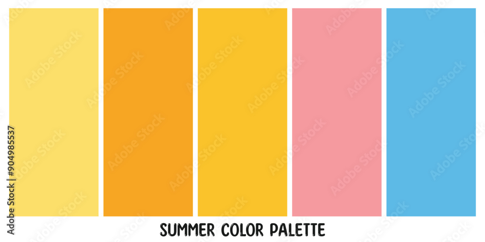 Summer trend set of color palettes  isolated on white. Vector