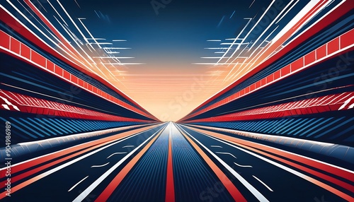 Wallpaper Mural racing background vector featuring a racing track perspective with fading lines Torontodigital.ca