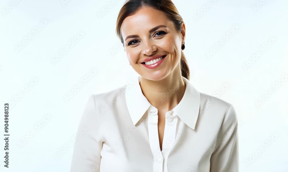Portrait of happy smiling young beautiful businesswoman, isolated on white background Portrait of happy smiling young beautiful businesswoman, isolated on white background