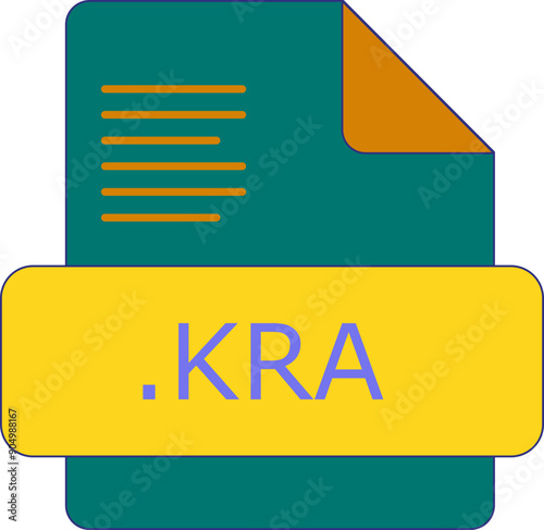 KRA File extension icon insidse fill with lines fill