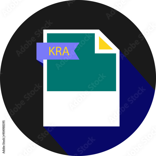 KRA File format icon and black shadow circular shape