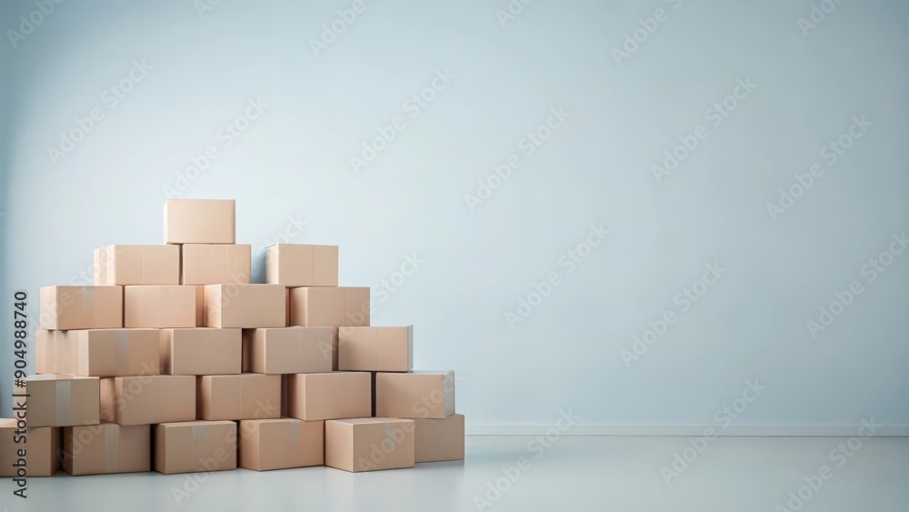Blank space with stacked shipping boxes for advertising
Blank space with stacked shipping boxes for advertising