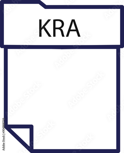 KRA File format minimal icon with thick outline