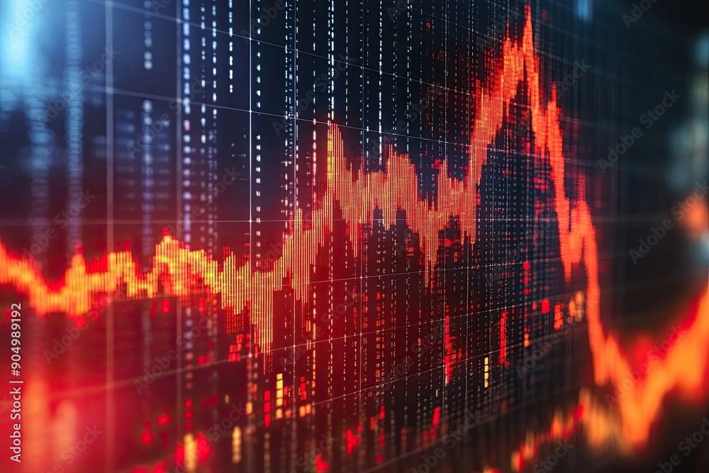 Red and Orange Stock Market Chart on a Screen Red and Orange Stock Market Chart on a Screen