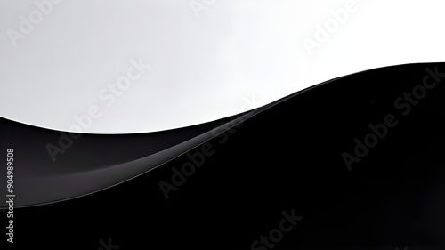Clean White Background with Minimalist Black Details for Professional Presentations