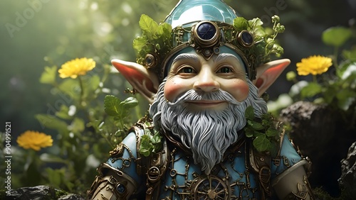 Whimsical Garden Gnome with Charming Details and Vibrant Colors