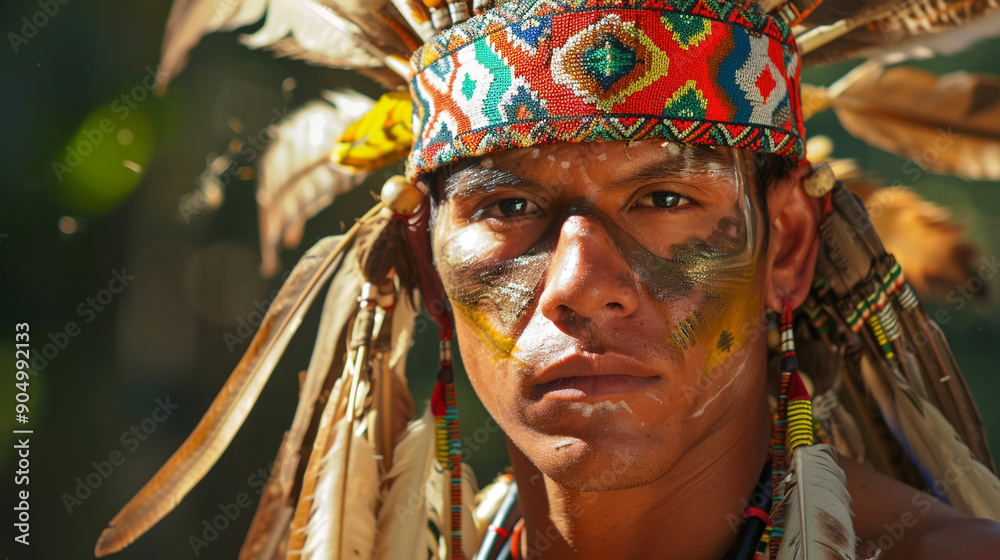 Vivid and detailed imagery capturing the essence of traditional indigenous culture, featuring people adorned in vibrant, authentic attire and elaborate headgear. The images showcase a rich cultural Vivid and detailed imagery capturing the essence of traditional indigenous culture, featuring people adorned in vibrant, authentic attire and elaborate headgear. The images showcase a rich cultural