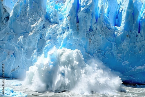 Glacier Collapse in Patagonia: A Crumbled Ice Landscape in Santa Cruz, Argentine photo