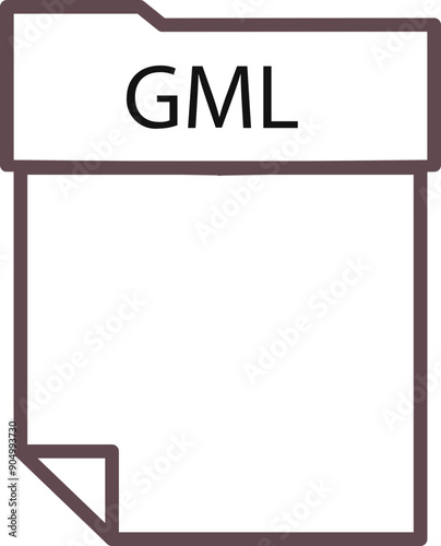 GML File format minimal icon with thick outline photo