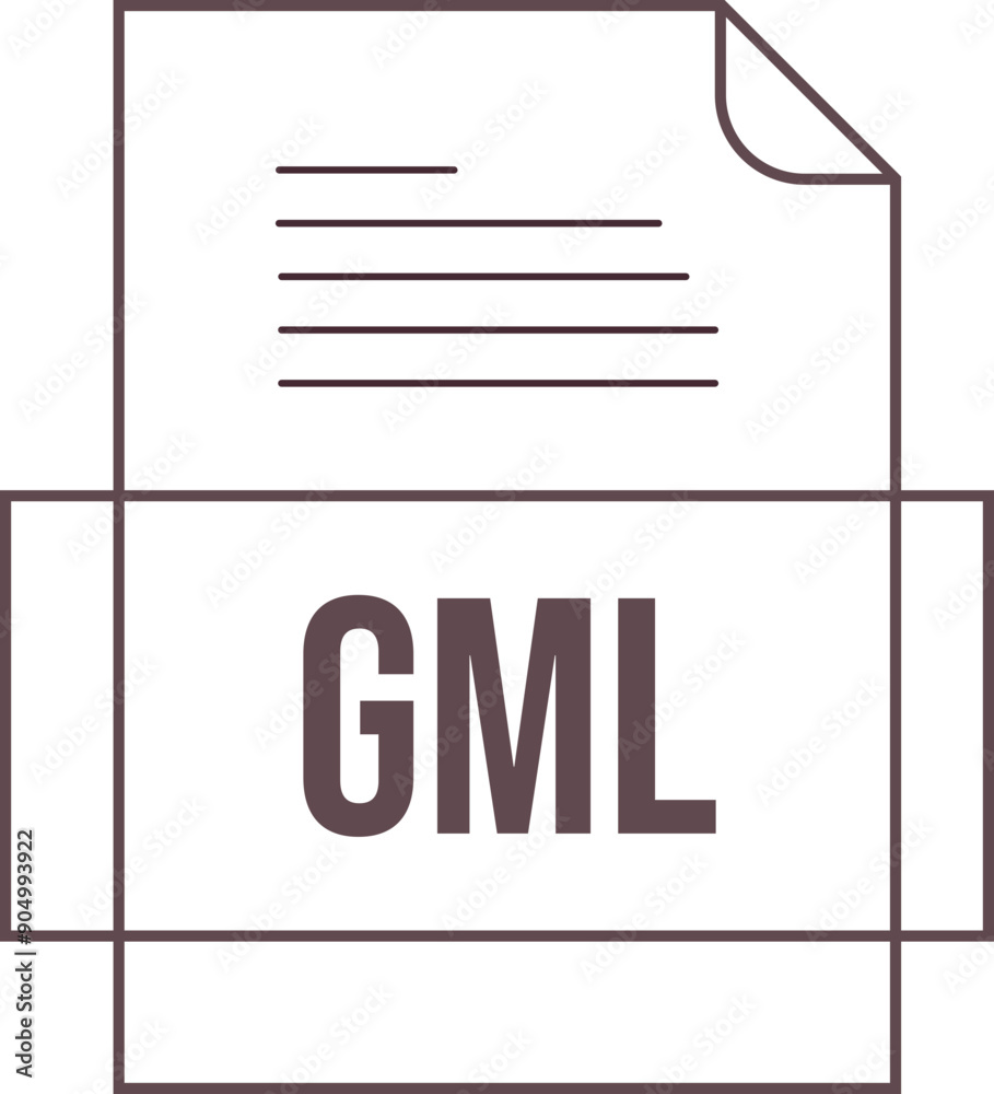 GML File icon crisp thick outline sharp corners GML File icon crisp thick outline sharp corners