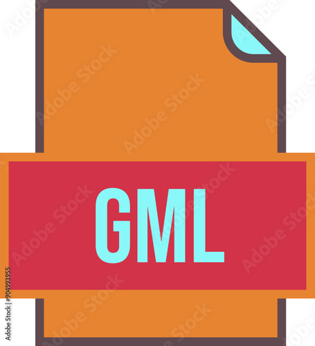 GML File icon fill and outline crisp corners photo