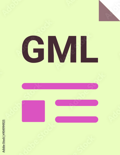 GML with deep and minimal colors and folded icon photo