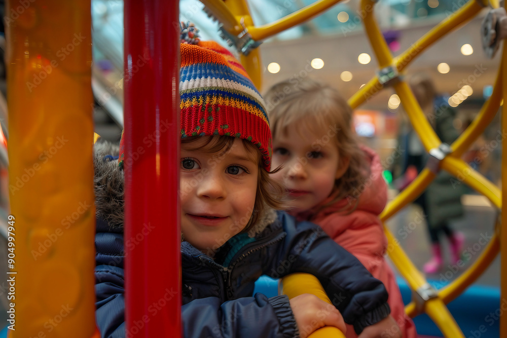 Excited happy children playing outdoors alone with friends mom dad family, urban city town modern playground, Generative AI Excited happy children playing outdoors alone with friends mom dad family, urban city town modern playground, Generative AI
