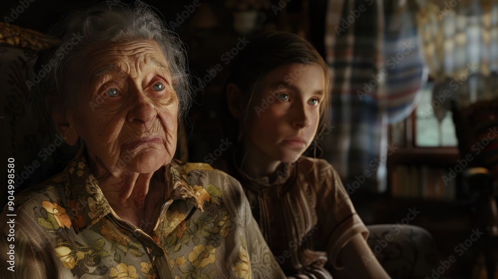 The grandmother and granddaughter The grandmother and granddaughter
