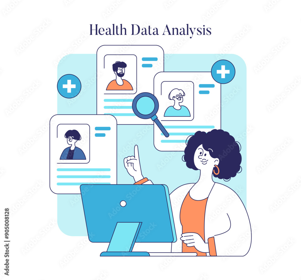 Health Monitoring Devices. Flat Vector Illustration Health Monitoring Devices. Flat Vector Illustration