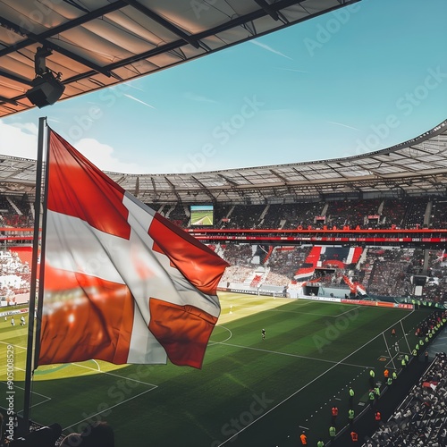 England vs Switzerland football match, English flag, Swiss flag, stadium, Euro 2024, UEFA European Football Championship