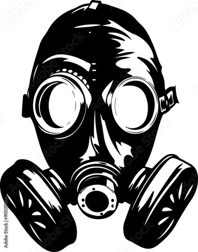 Gas mask silhouette clipart design illustration