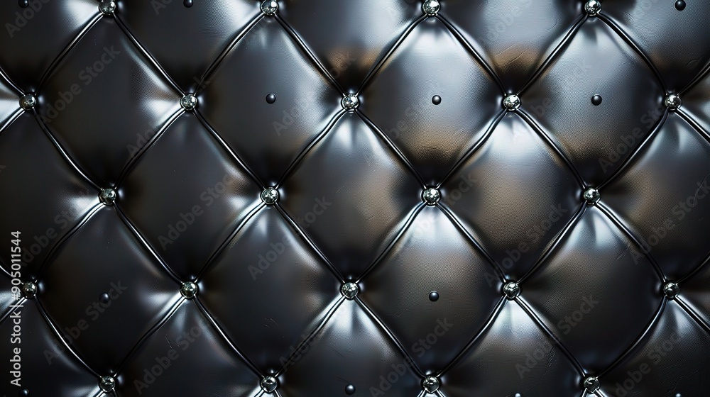 Luxe Black Leather: A captivating close-up of a luxurious black leather upholstery, its diamond-patterned stitching and gleaming surface exuding sophistication and timeless elegance. Luxe Black Leather: A captivating close-up of a luxurious black leather upholstery, its diamond-patterned stitching and gleaming surface exuding sophistication and timeless elegance.