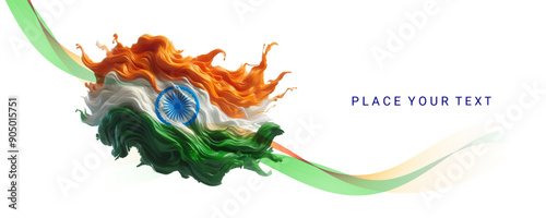 An India flag banner and poster design nation celebration background photo