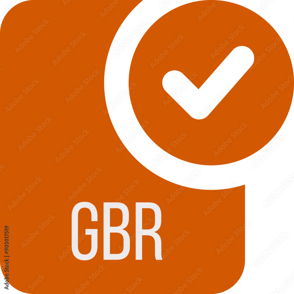 GBR ip file icon with black checked mark GBR ip file icon with black checked mark