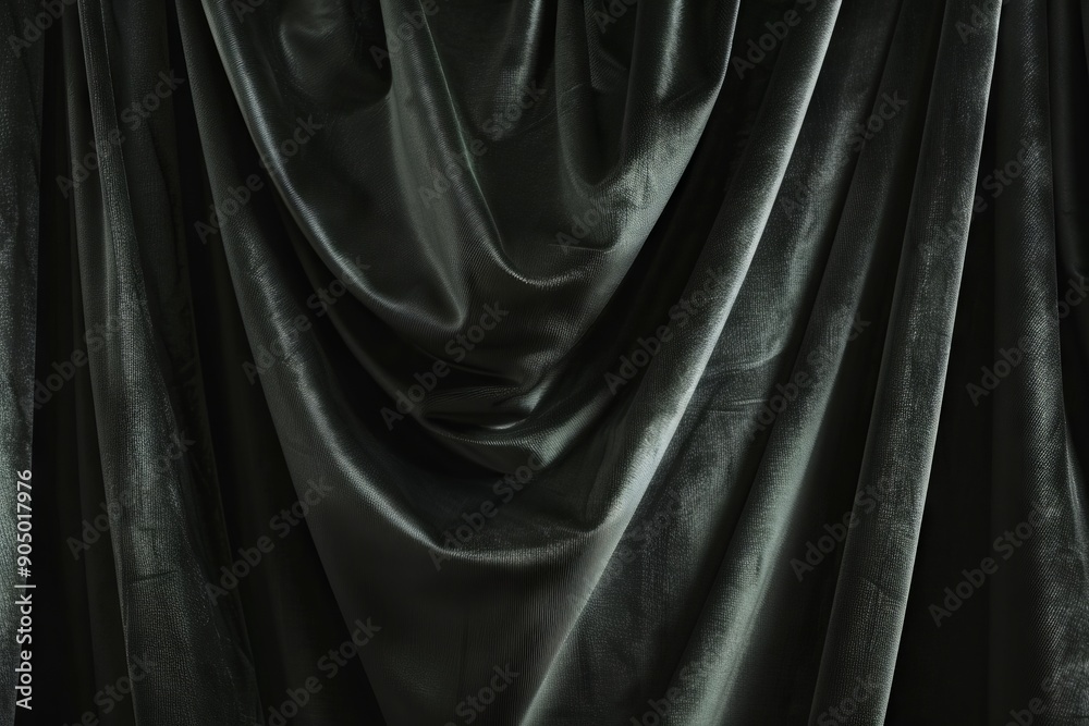 Obraz premium A black curtain is draped over a black background