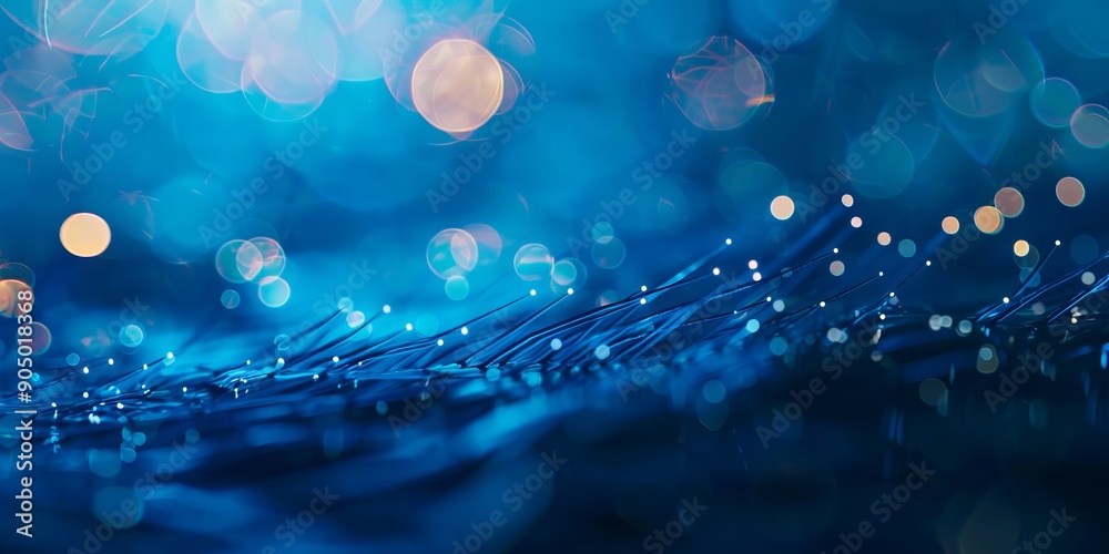 A close up of a blue background with bokeh lights A close up of a blue background with bokeh lights