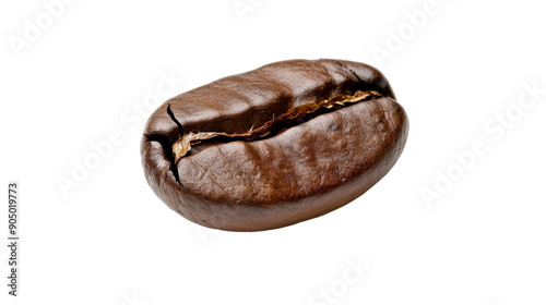 A coffee bean is shown on a white background