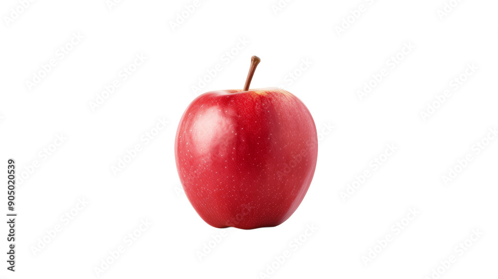 A red apple sits on a white background A red apple sits on a white background