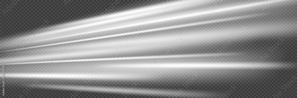Fototapeta premium White dynamic speed of movement and light. Light line and lights.
