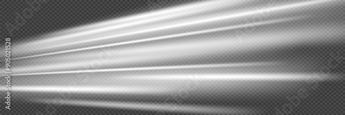 
White dynamic speed of movement and light. Light line and lights.
