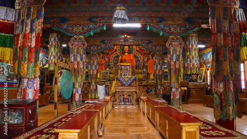 Inside the main Garbhagriha of Matho Monastery, Leh, Ladakh, India. photo