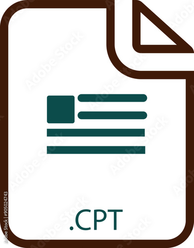 CPT File icon with symbols photo