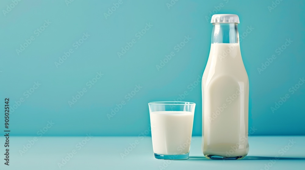 bottle and cup milk, healthy fresh dairy drink, nutritious wholesome beverage bottle and cup milk, healthy fresh dairy drink, nutritious wholesome beverage